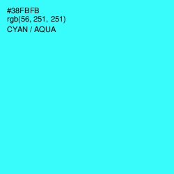 #38FBFB - Cyan / Aqua Color Image